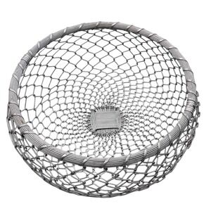 Metal Wire Basket Round Silver Decorative Storage Organizer 13-14" circumference